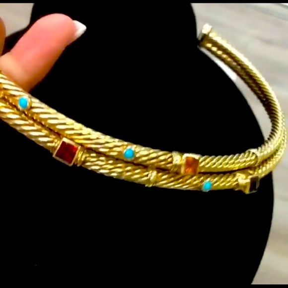 Jewelry - SOLD 14k Gold David Yurman Gemstone Collar Necklace